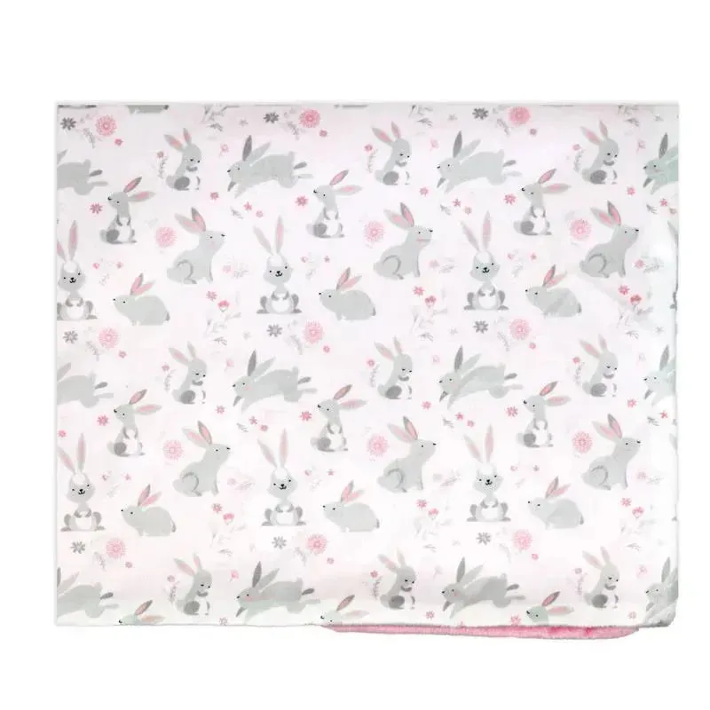 Rose Textiles - 2 Layer Mink Blanket, Bunnies - Image 3