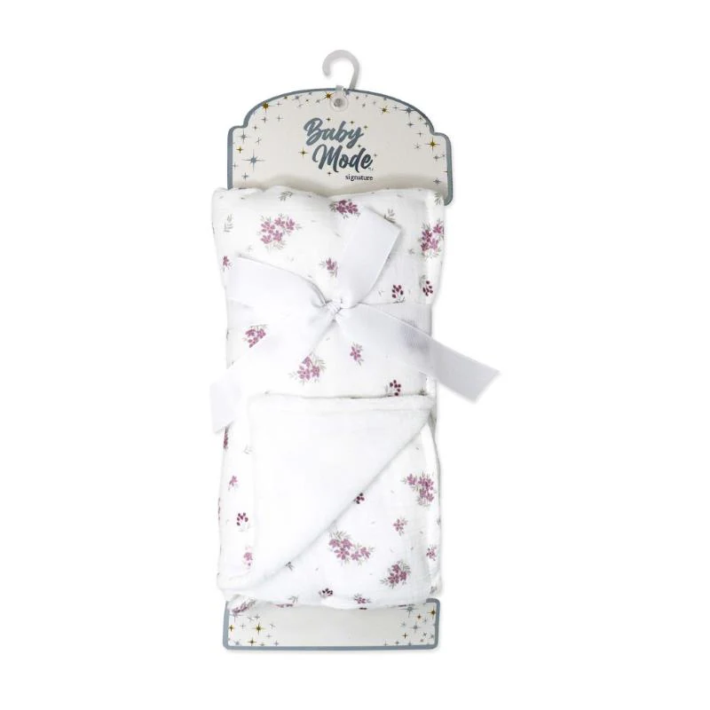 Rose Textiles - 2 Layer Muslin Blanket Mauve Floral - Image 2