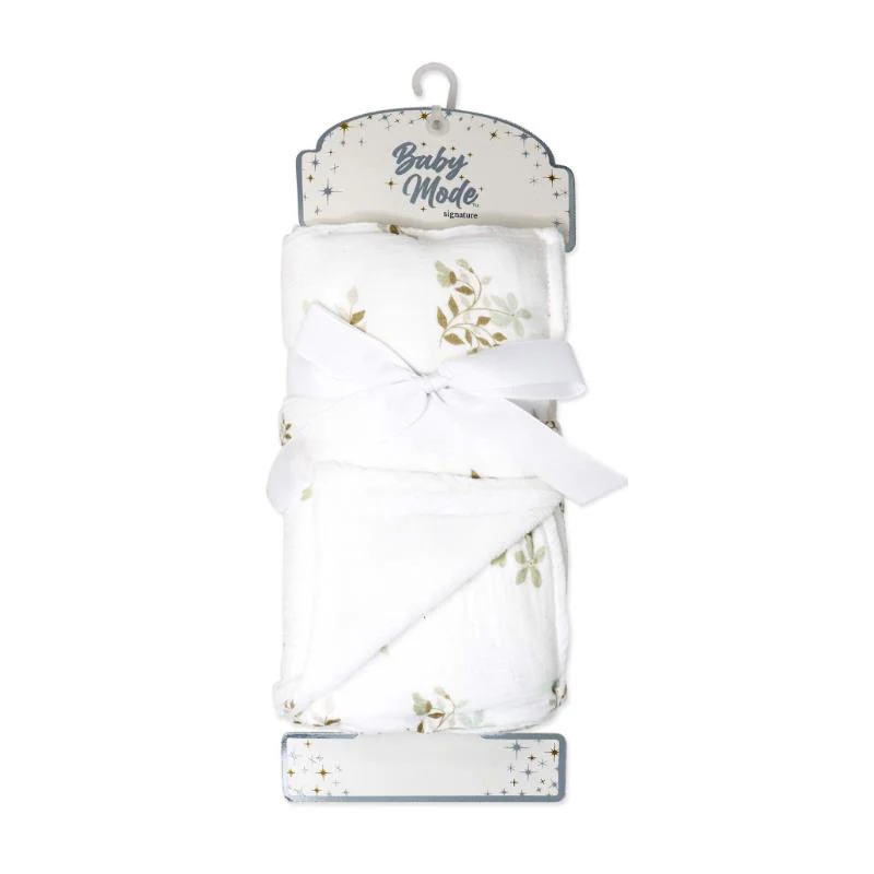 Rose Textiles - 2 Layer Muslin Blanket Tan Folliage - Image 2