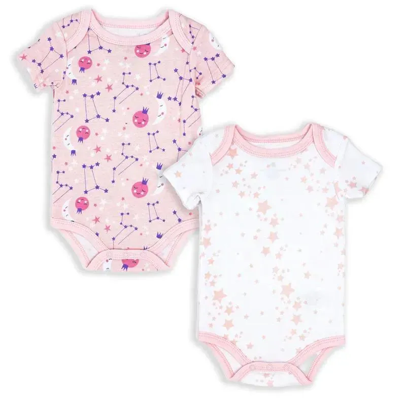 Rose Textiles - 2 Pack Galaxy Theme Bodysuit, Pink
