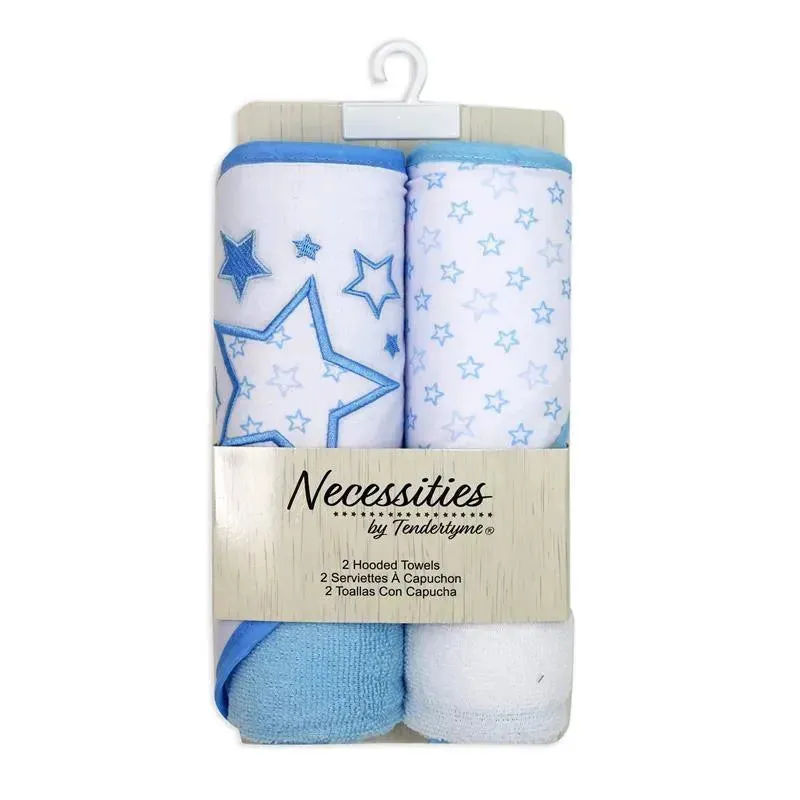 Rose Textiles - 2 Pack Hooded Towel Set, Blue Stars - Image 3