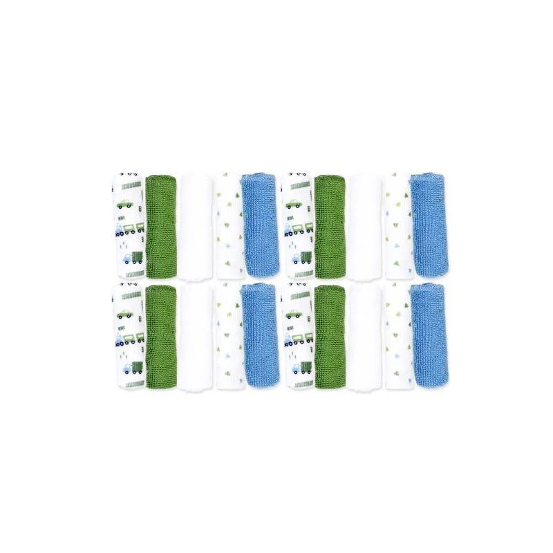 Rose Textiles - 20Pk Washcloth Set, Green Traffic - Image 2