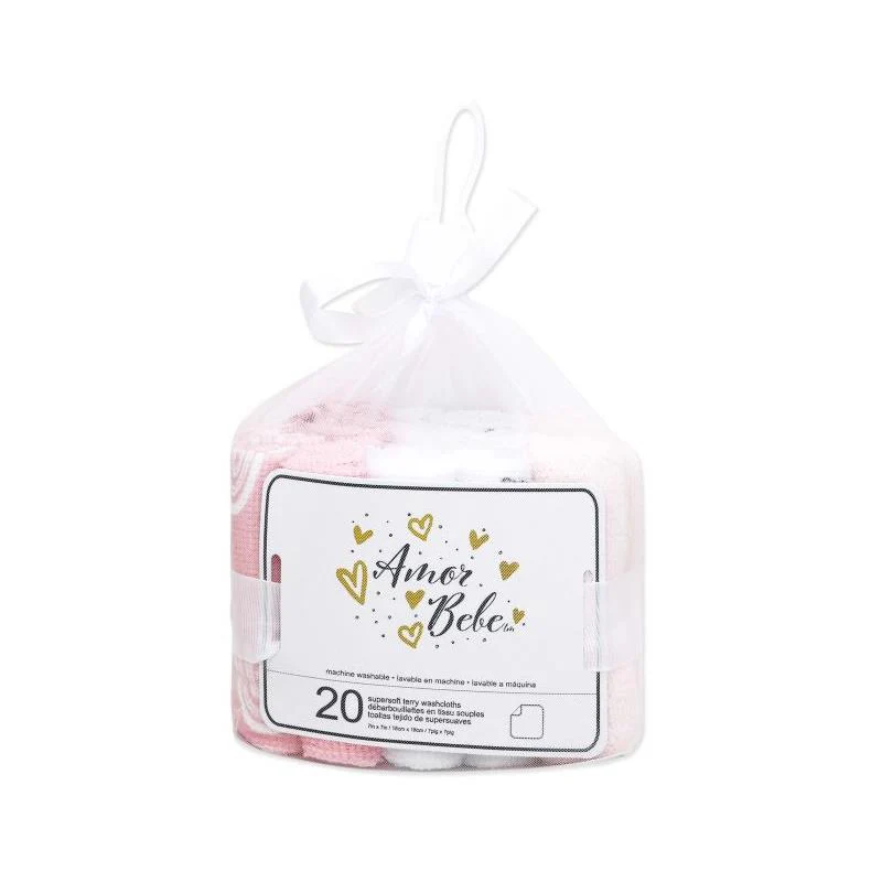 Rose Textiles - 20Pk Washcloth Set Rose Rainbow