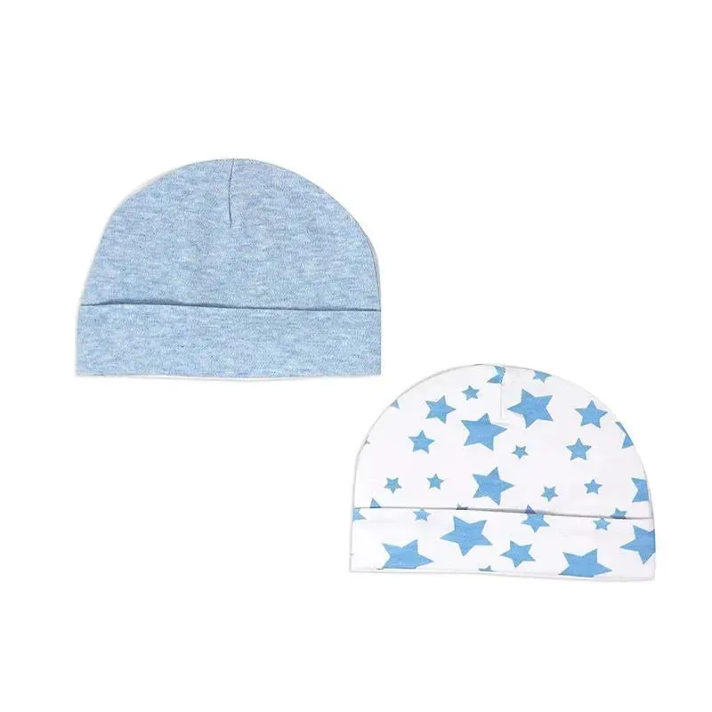 Rose Textiles - 2Pk Baby Boy Heather Blue Hat - Image 2