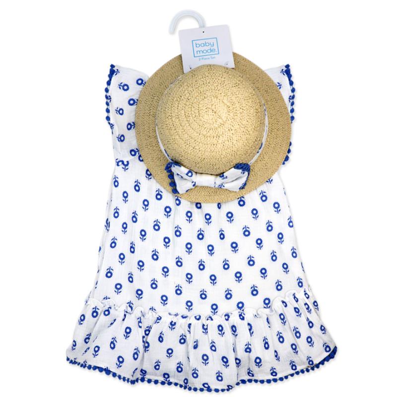 Rose Textiles - 2Pk Baby Girls Dress Set, Blue Floral - Image 4