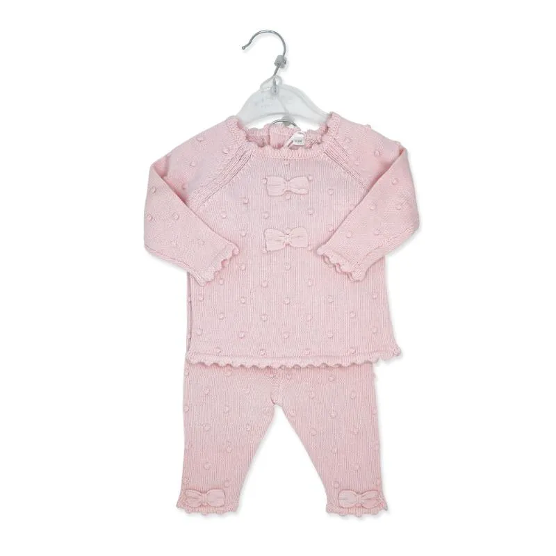 Rose Textiles - 2Pk Baby Girls Knit Bow Set, Pink - Image 2