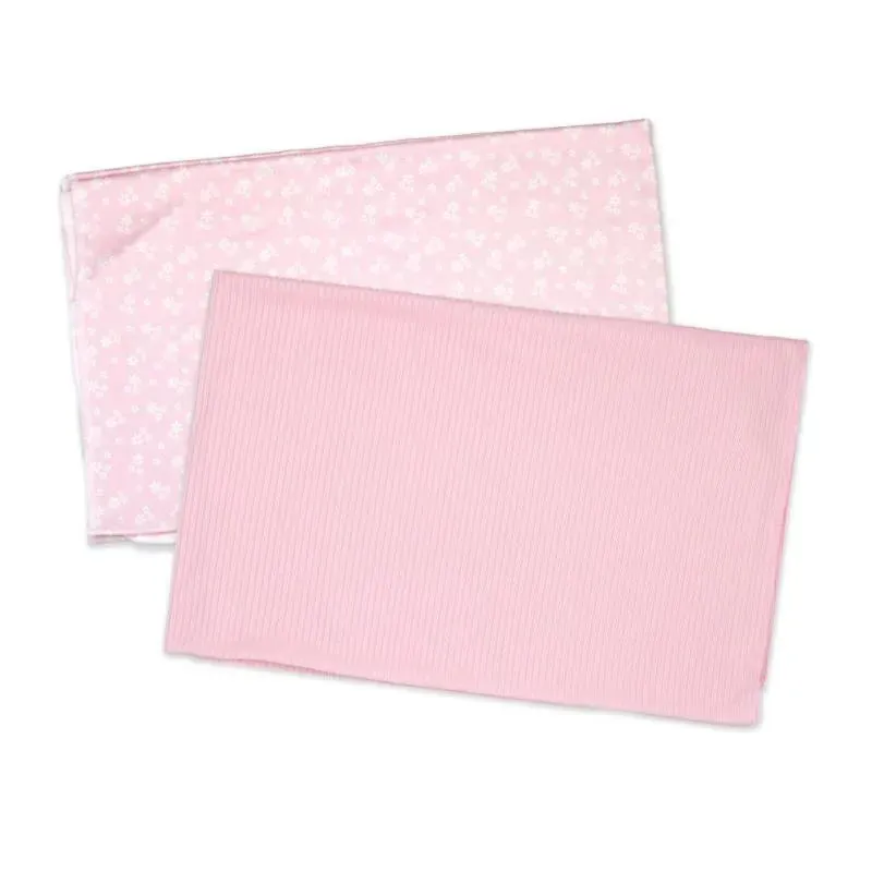 Rose Textiles - 2Pk Pink Floral Knit Swaddles - Image 2