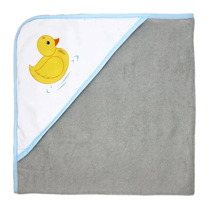 Rose Textiles - 3 Hooded Towels W/ 5 Washcloths, Aqua Duckies - Image 4