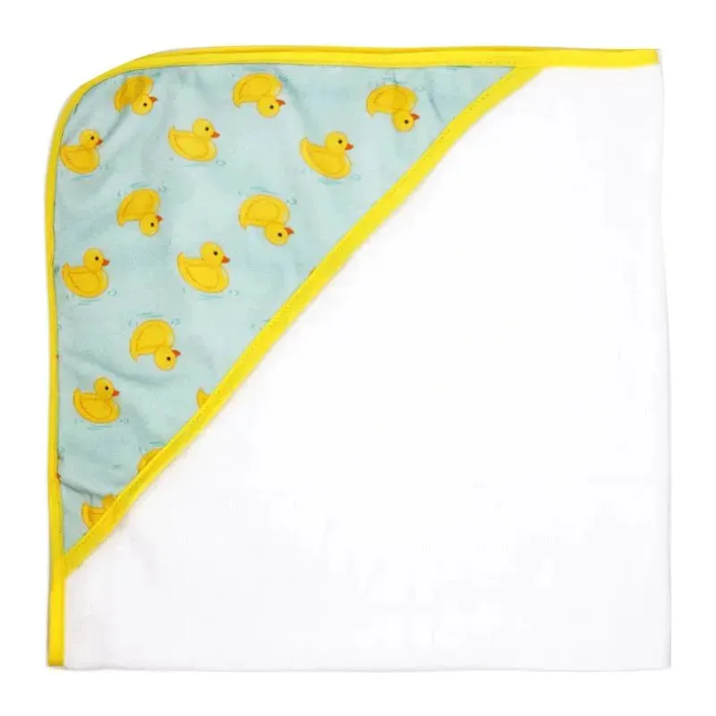 Rose Textiles - 3 Hooded Towels W/ 5 Washcloths, Aqua Duckies - Image 6