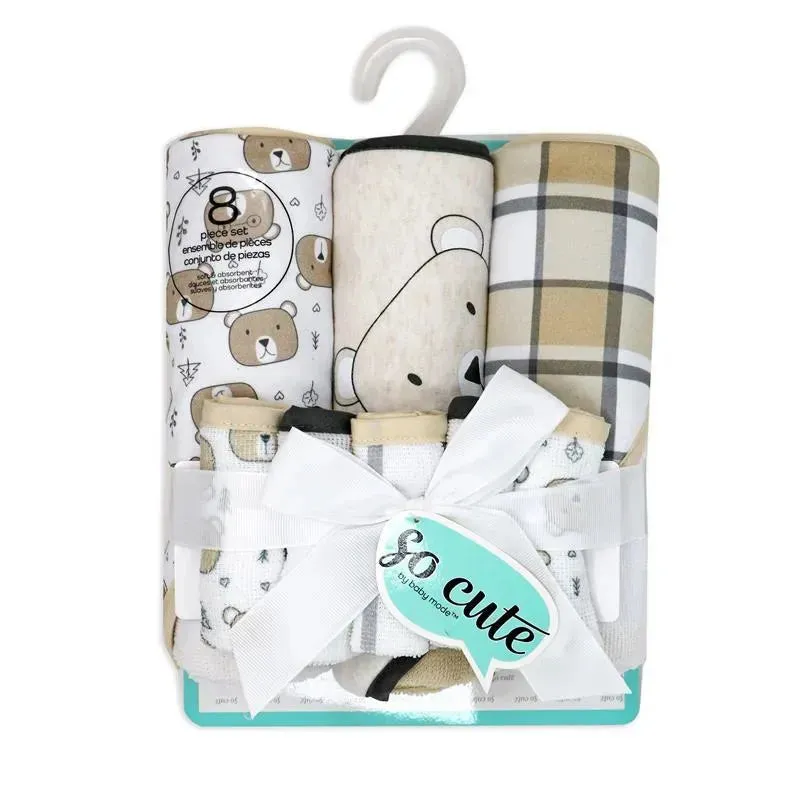 Rose Textiles - 3 Hooded Towels W/ 5 Washcloths, Bear - Image 2