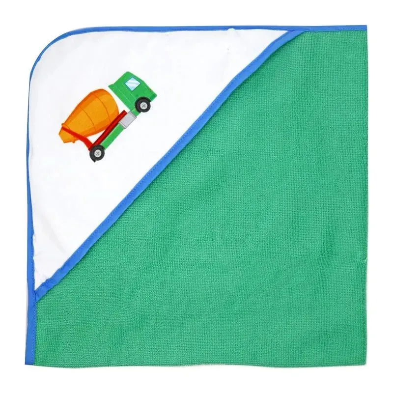 Rose Textiles - 3 Hooded Towels W/ 5 Washcloths:, Green Trucks - Image 4