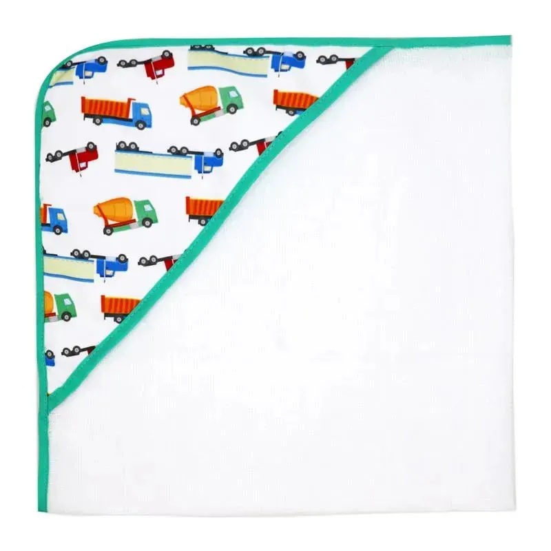 Rose Textiles - 3 Hooded Towels W/ 5 Washcloths:, Green Trucks - Image 5
