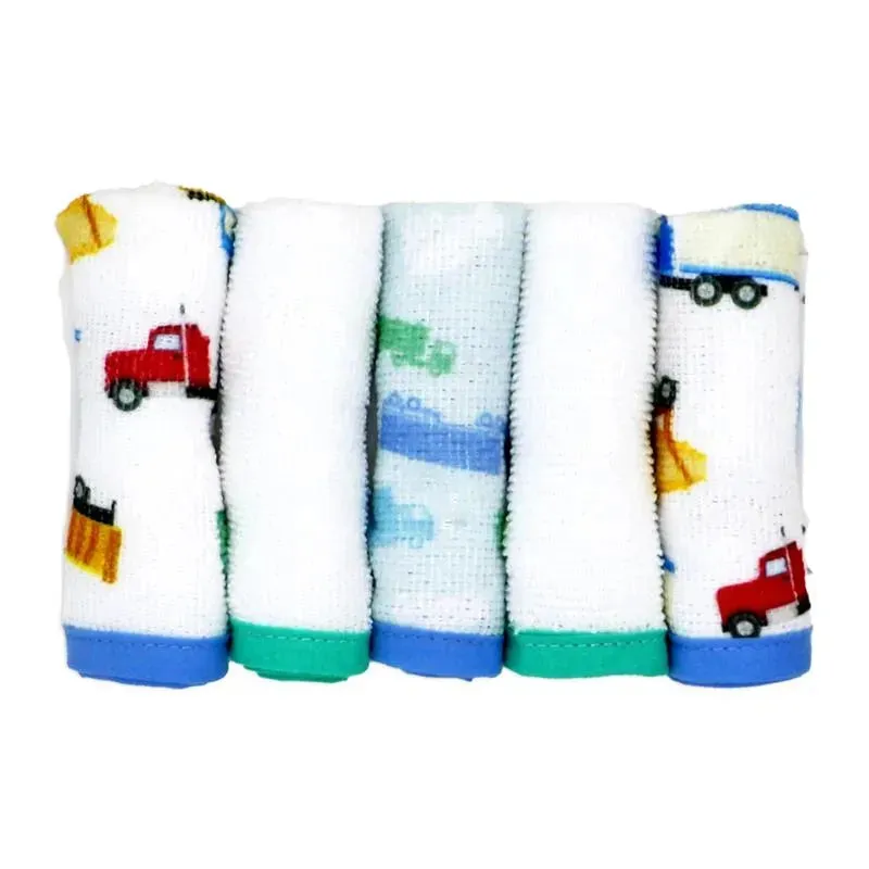 Rose Textiles - 3 Hooded Towels W/ 5 Washcloths:, Green Trucks - Image 7