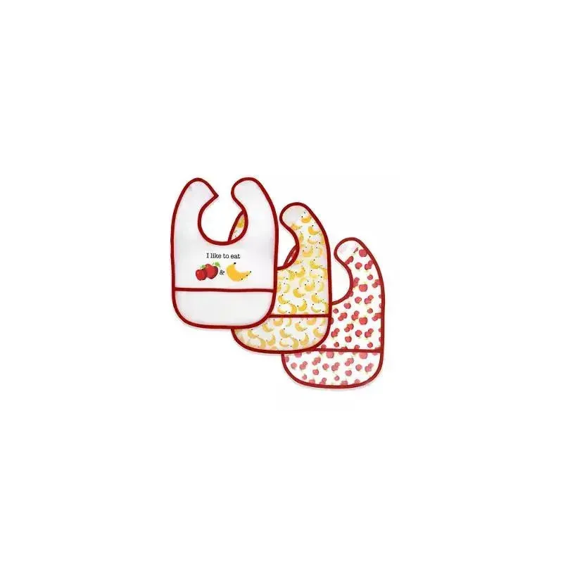 Rose Textiles - 3 Pack Peva Bib, Apple/ Banana