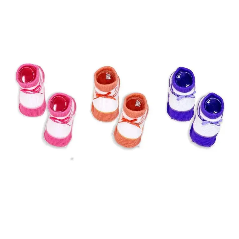 Rose Textiles - 3 Pairs Crew Sock, Ballet Slippers With 3D Bows