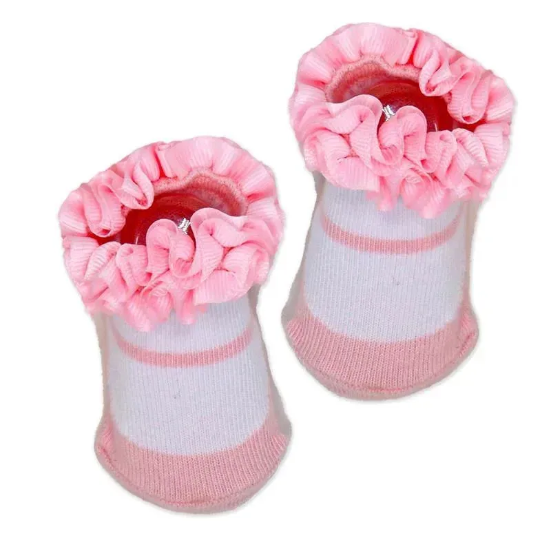 Rose Textiles - 3 Pc Socks And Bowties Set, Pink Flower - Image 5