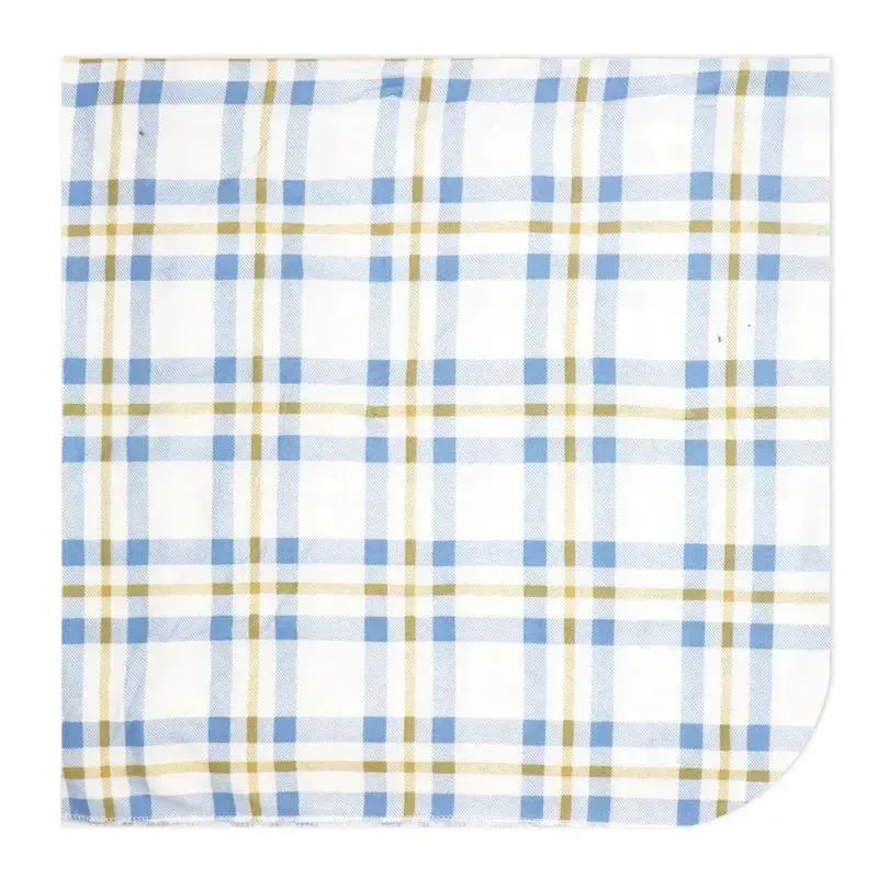 Rose Textiles - 3 Pk Knit Swaddles, Blue Plaid - Image 6