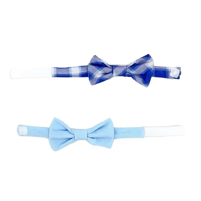 Rose Textiles - 3pc Bowtie & Sock Set, Blue Plaid - Image 3
