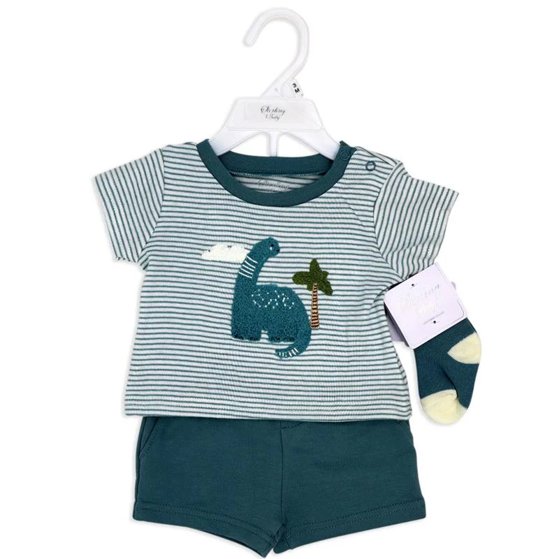 Rose Textiles - 3Pk Baby Boys Short Set, Dinosaur - Image 2
