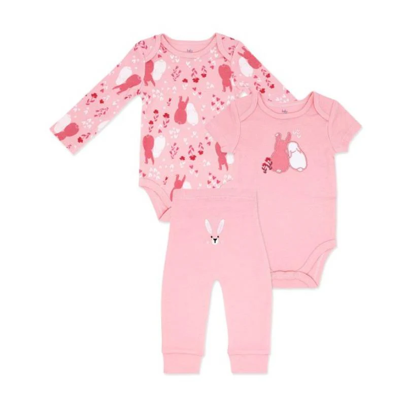 Rose Textiles - 3Pk Girl Turn Me Around Set, Bunny