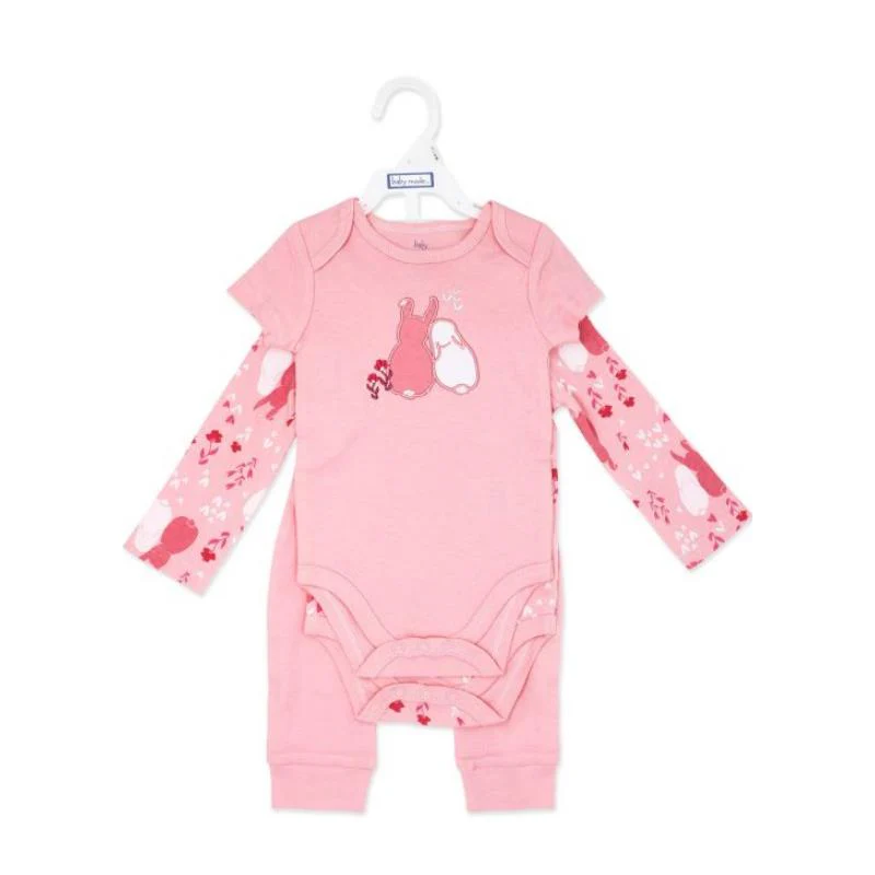 Rose Textiles - 3Pk Girl Turn Me Around Set, Bunny - Image 2