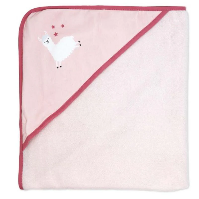 Rose Textiles 3Pk Hooded Towels With 3 Washcloths, Pink Llama - Image 3