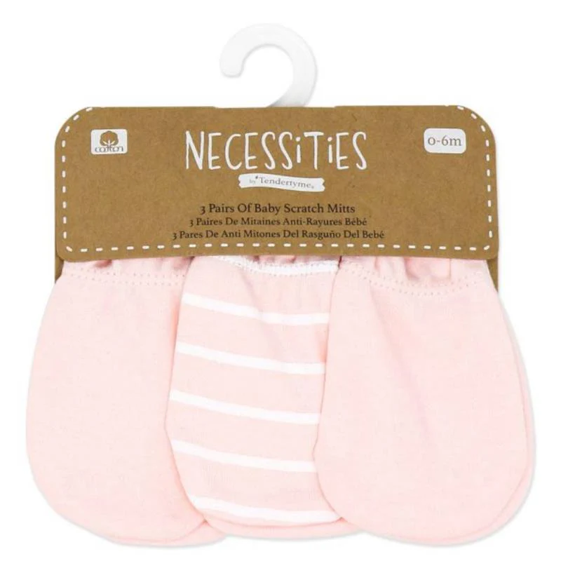 Rose Textiles 3Pk Mitts Pink, 0/6M - Image 2