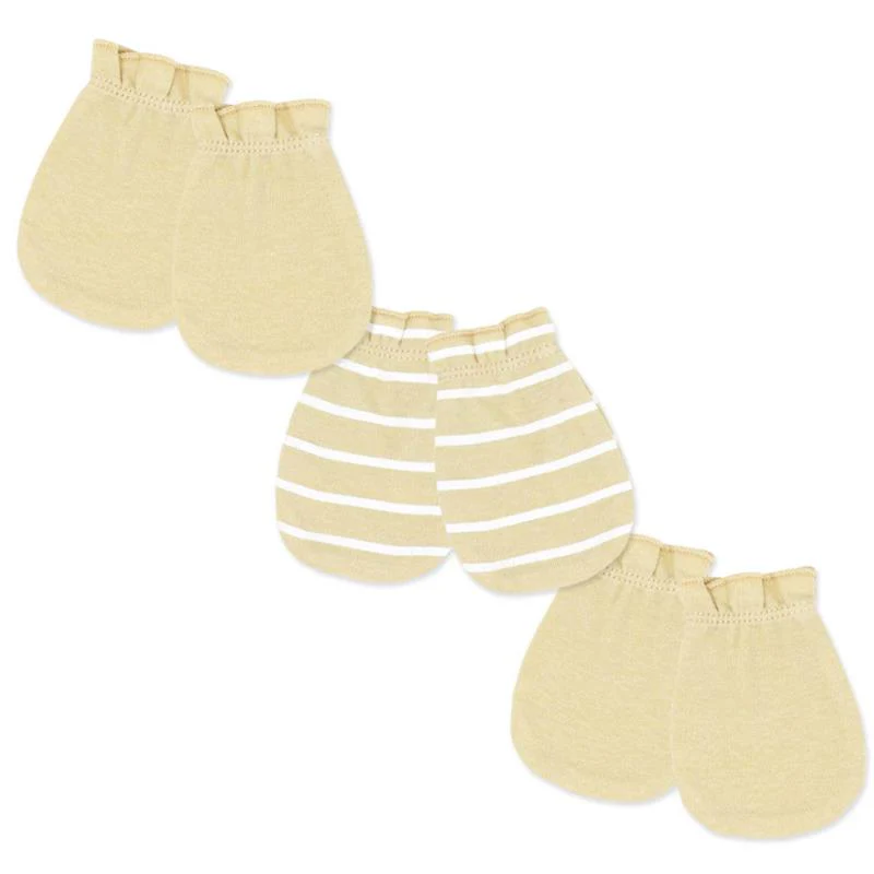 Rose Textiles 3Pk Mitts Tan, 0/6M