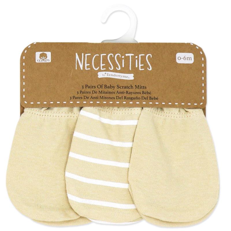 Rose Textiles 3Pk Mitts Tan, 0/6M - Image 2