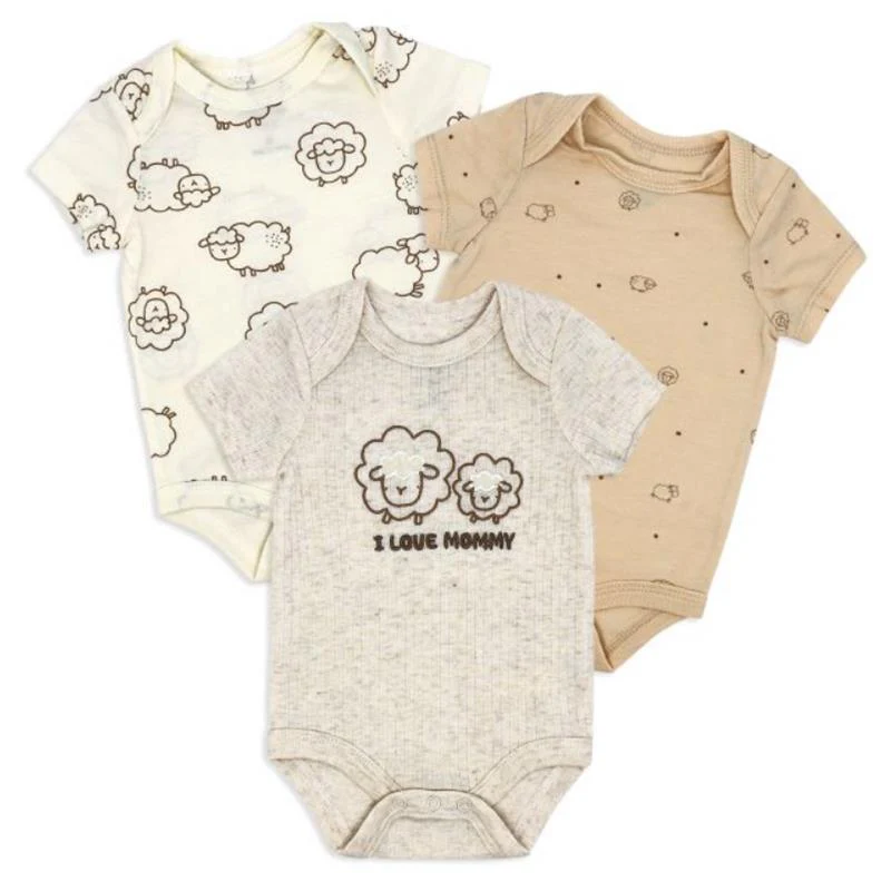 Rose Textiles - 3Pk Neutral Bodysuit Set I Love Mommy
