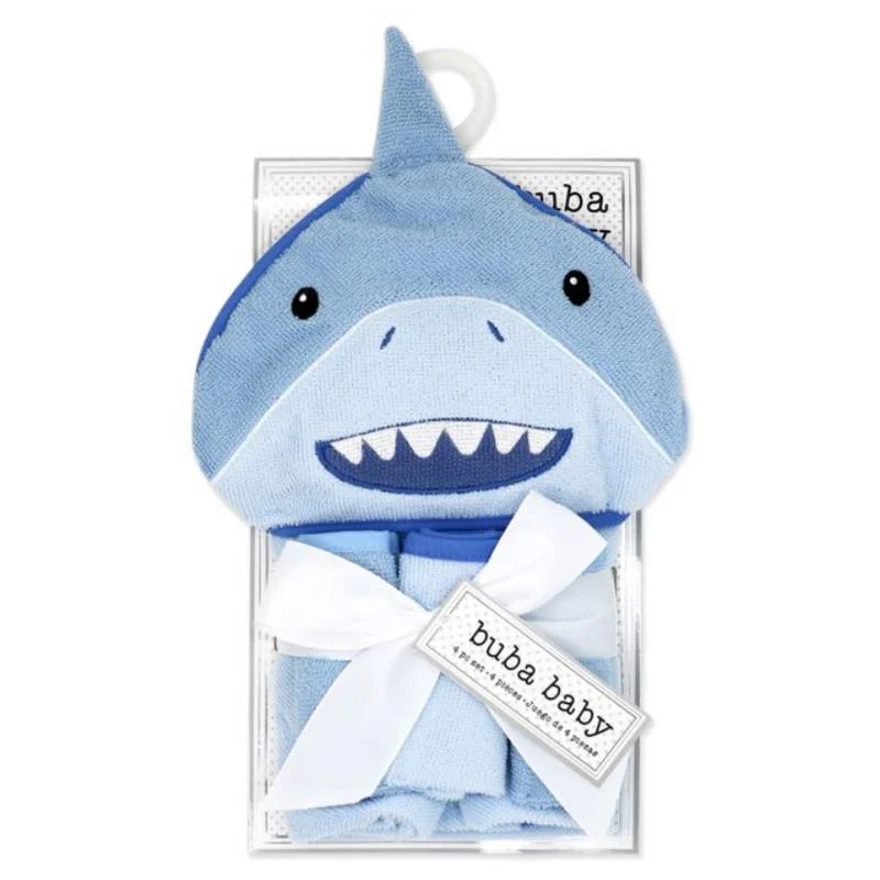 Rose Textiles - 4Pk Baby Bath Set, Blue Shark - Image 2