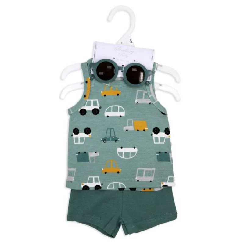 Rose Textiles - 4Pk Baby Boys Short Set, Mommy's Baby Cars - Image 2