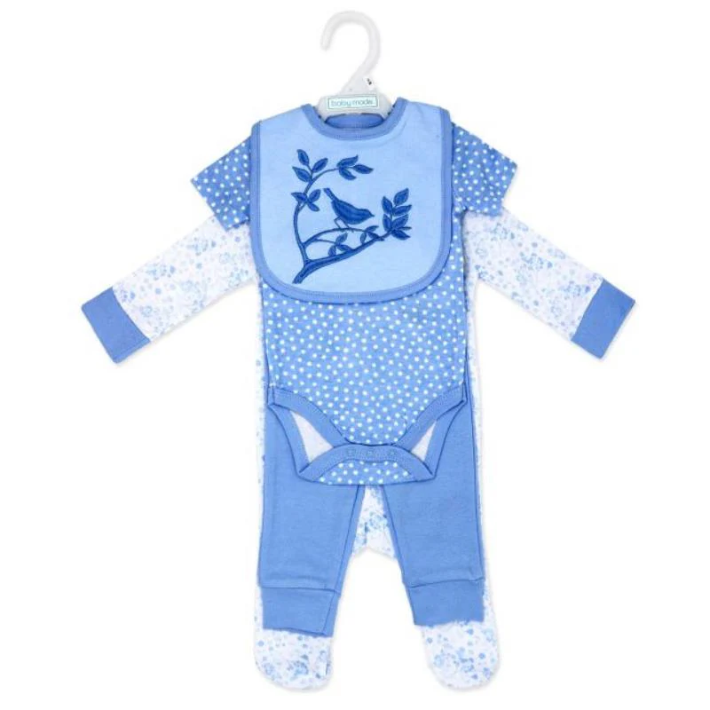 Rose Textiles - 4Pk Baby Girl Blue Bluebird Set - Image 2