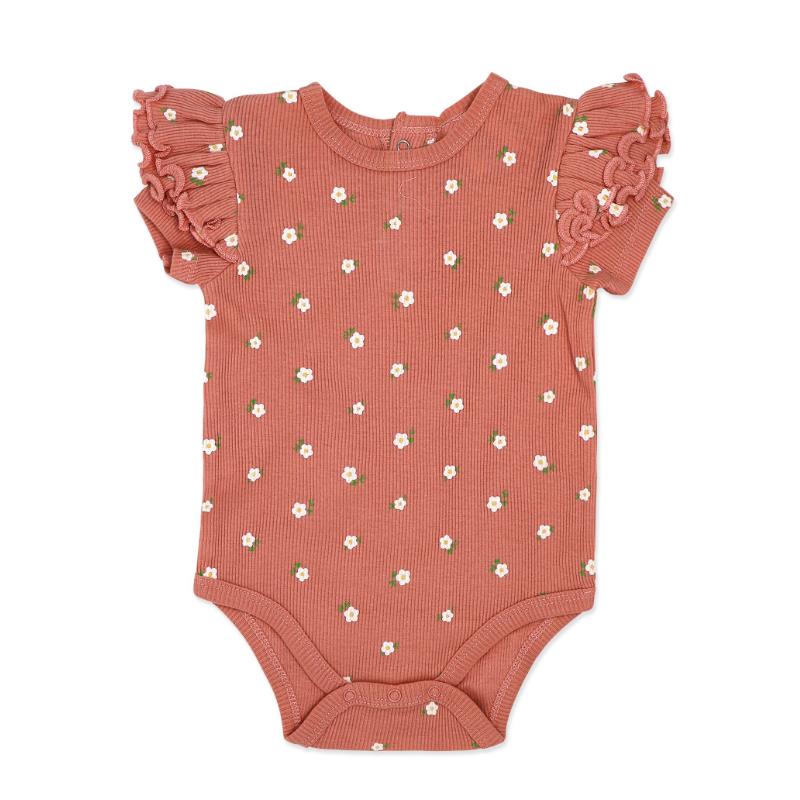 Rose Textiles - 4Pk Baby Girl Pant Set, Coral Floral - Image 3