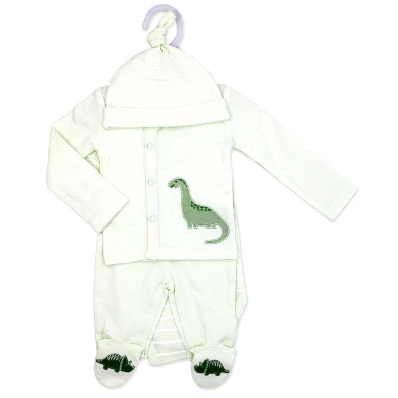 Rose Textiles - 4Pk Baby Neutral Take Me Home Set Green Dino - Image 2