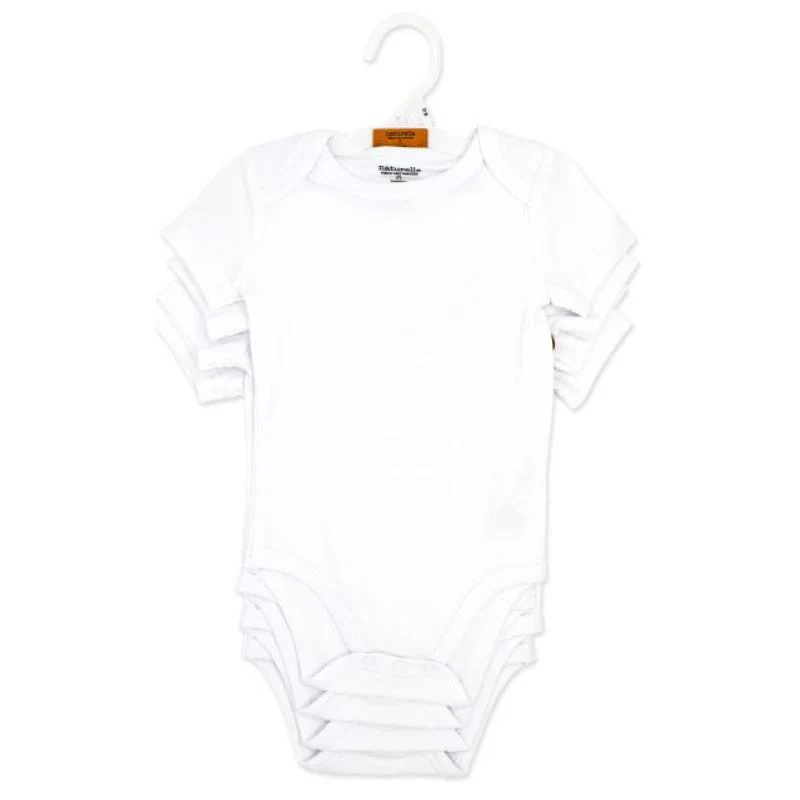Rose Textiles 4Pk Naturelle Short Sleeve Bodysuit, White - Image 2