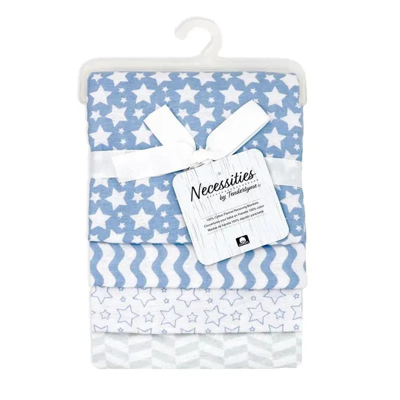 Rose Textiles - 4Pk Receiving Blanket Blue Stars - Image 2