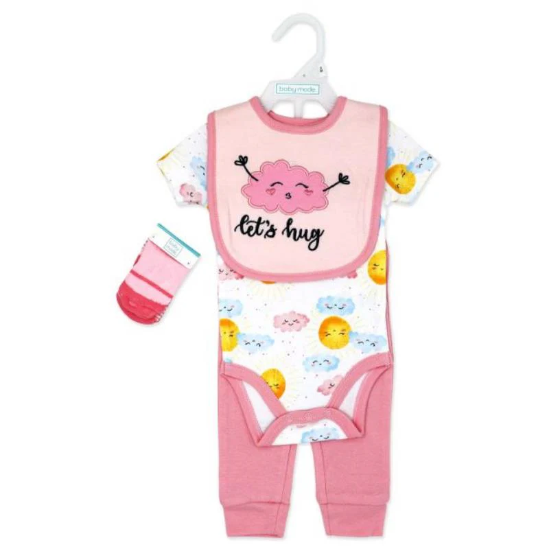 Rose Textiles - 5Pk Baby Girls Set, Pink Let's Hug - Image 2