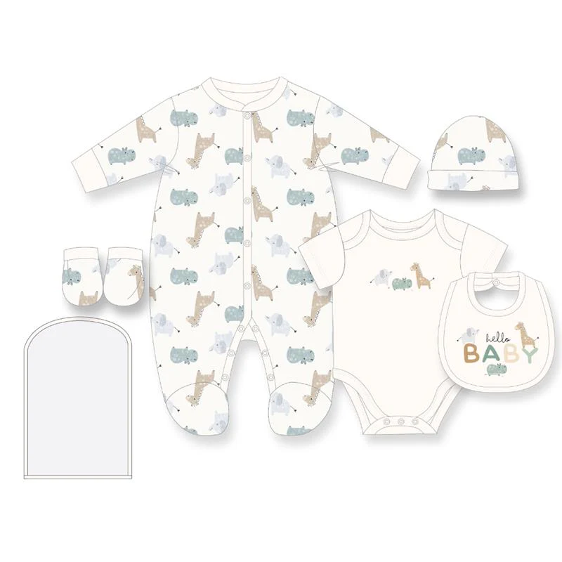 Rose Textiles - 5Pk Baby Neutral Mesh Bag Set Hello Baby