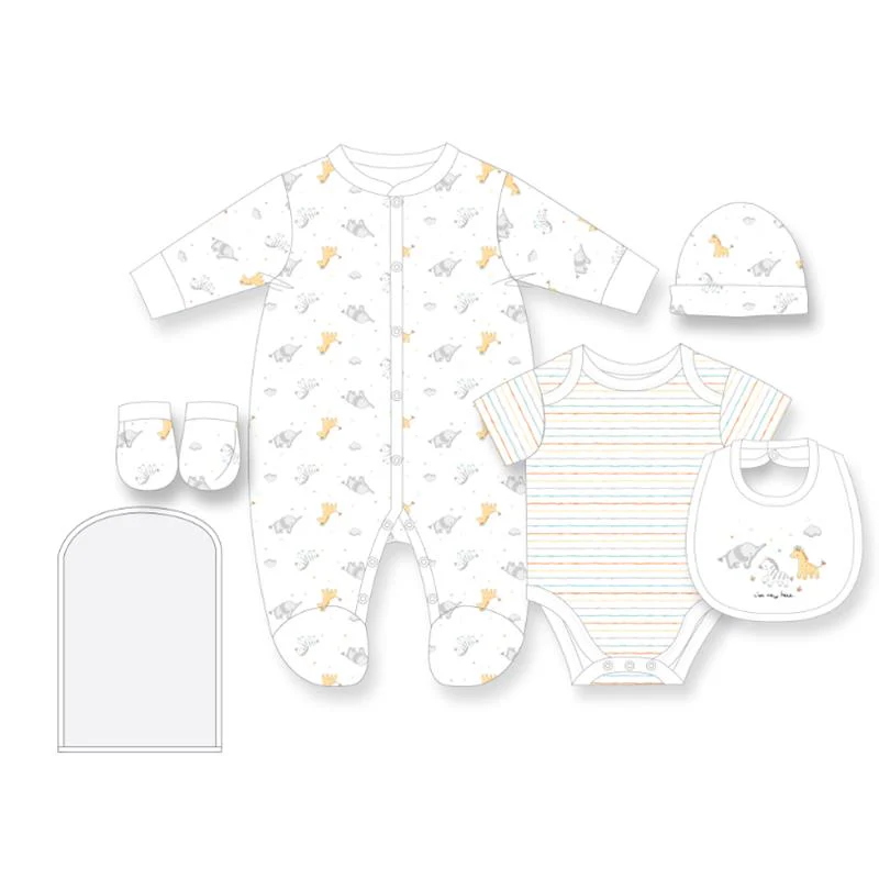 Rose Textiles - 5Pk Baby Neutral Mesh Bag Set, New Here