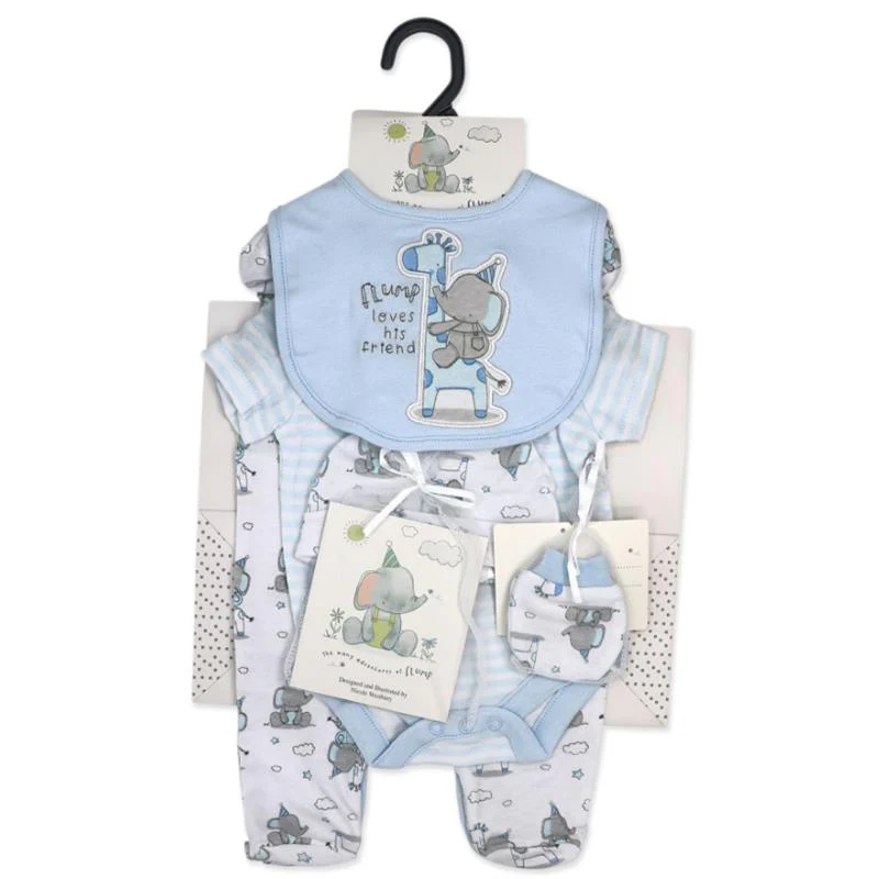 Rose Textiles - 6Pk Baby Boy Gift Set, Flump The Elephant Blue - Image 2