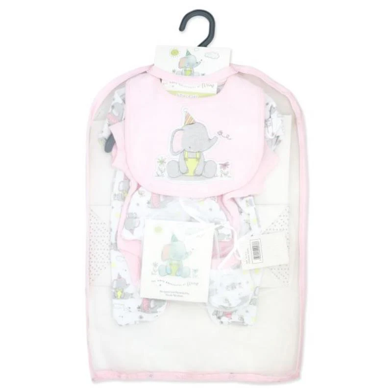 Rose Textiles - 6Pk Baby Girl Gift Set, Flump The Elephant Pink - Image 2