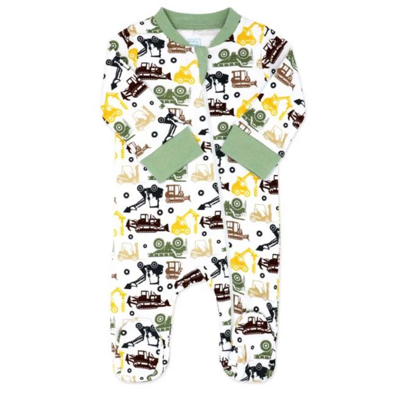 Rose Textiles - Baby Boy Interlock Coverall, Sage Dirt Magnet - Image 2
