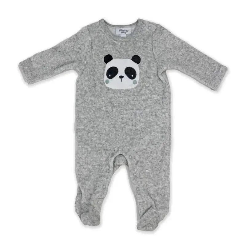 Rose Textiles - Baby Boy Ribbed Velour Coverall, Panda