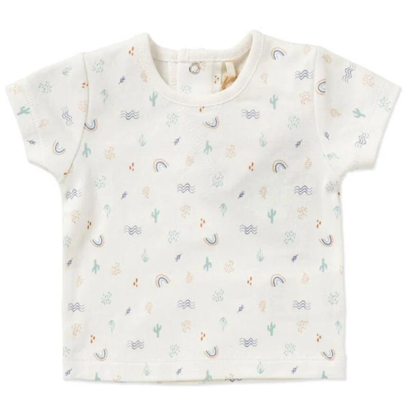 Rose Textiles - Baby Boy’s Organic Dungaree Set, Hello World - Image 2