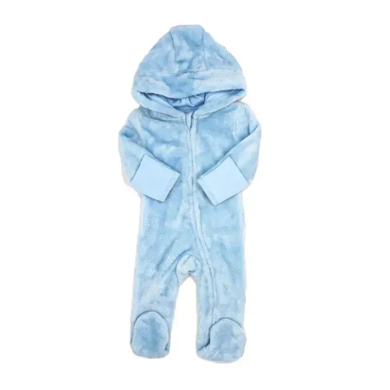 Rose Textiles - Baby Boys Fleece Pramsuit Blue - Image 2