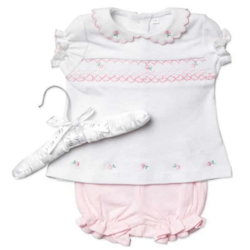 Rose Textiles - Baby Girl Girls Short Set, Pink Floral