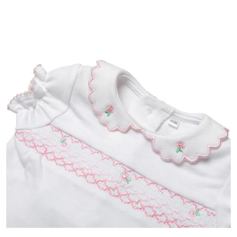 Rose Textiles - Baby Girl Girls Short Set, Pink Floral - Image 2