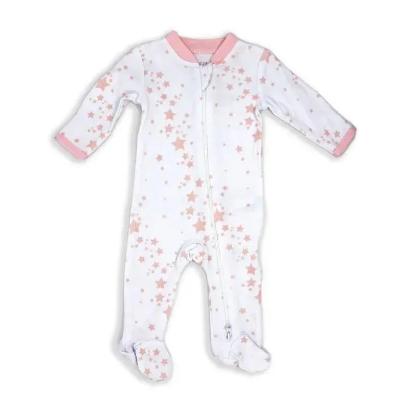 Rose Textiles - Baby Girl Star Printed Sleeper, Pink