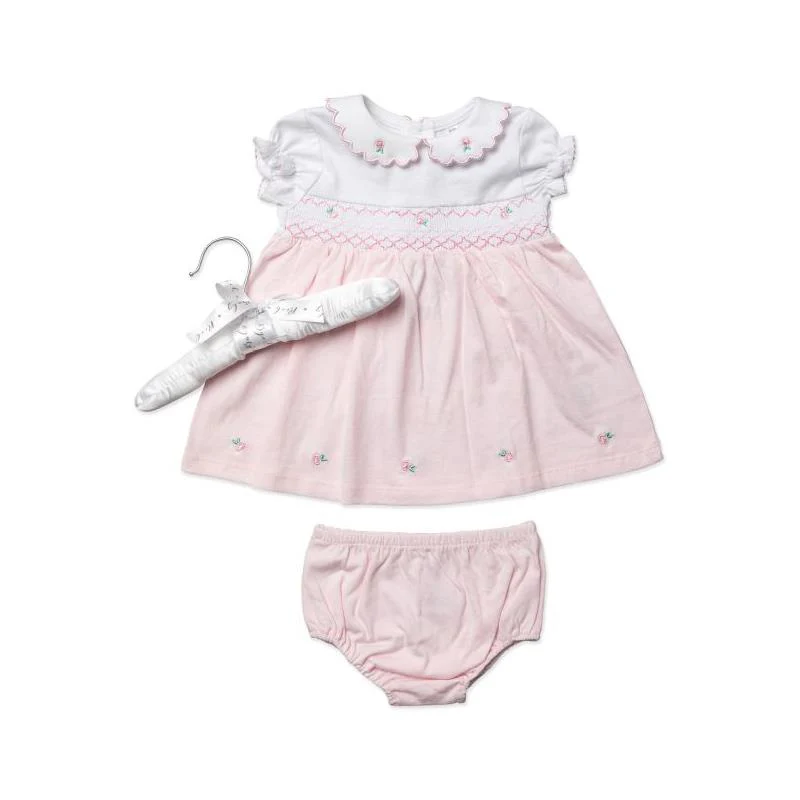 Rose Textiles - Baby Girls Dress Set, Pink Floral